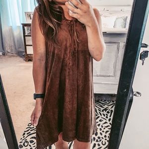 Suede Gianni Bini  brown sleeveless dress